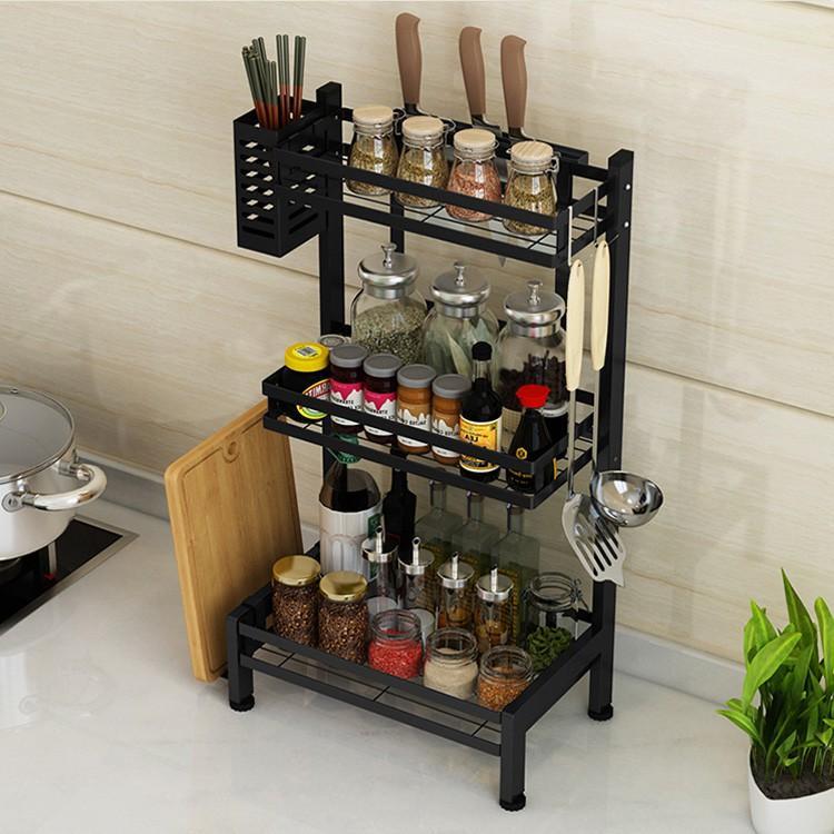 Kệ Đựng Gia Vị 2/3 tầng, Kệ hũ gia vị để bát đũa dao thớt, đồ dùng nhà bếp.