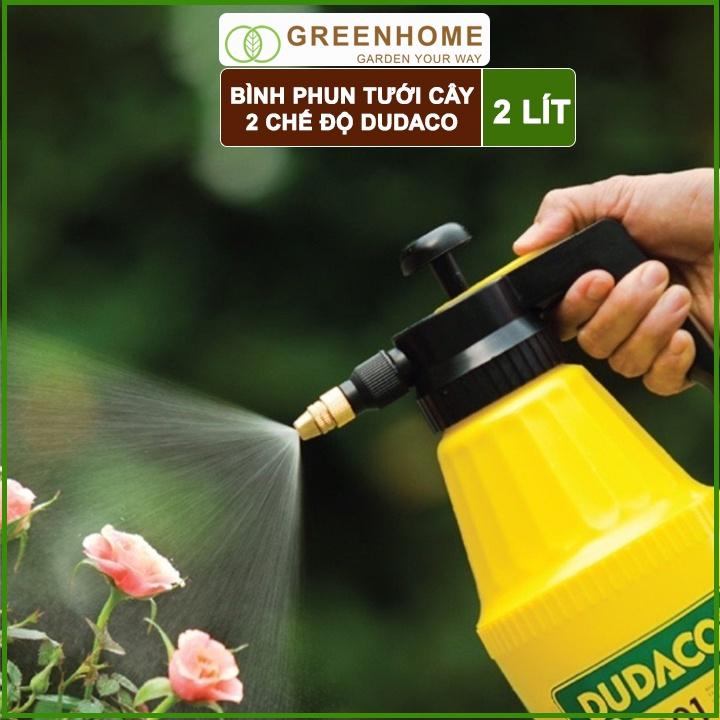 Bình tưới cây 2 lít Dudaco. Hàng chính hãng, Bền, Đẹp, 2 chế độ Phun tưới
