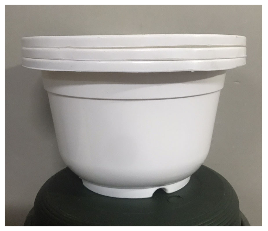 3 Chậu Nhựa Trắng Trơn A250x170 Hình Tròn Kích Thước 23x13 cm