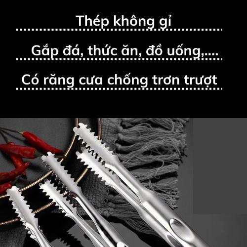 Kẹp gắp thức ăn INOX thép không gỉ kẹp đa năng gắp đá đồ ăn tiện lợi có bọc nhựa an toàn tiện dụng bảo hành 1 đổi 1