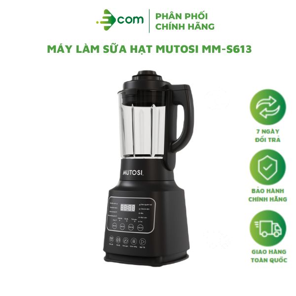 Máy làm sữa hạt Mutosi MM-S613 - 13 chế độ xay nấu tùy chỉnh - Hàng chính hãng