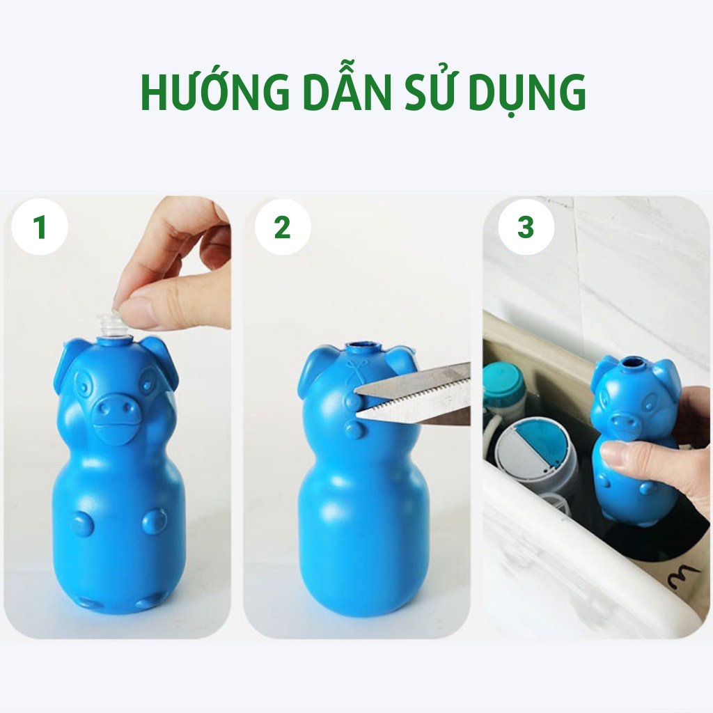 Lọ Thả Bồn Cầu Lợn Khử Mùi Tẩy Bồn Cầu Thế Hệ Mới Thả Toilet Diệt Khuẩn, Tẩy Sạch Vệ Sinh Vết Bám Bẩn