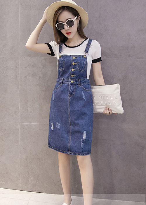 Chân Váy Yếm Jean Nữ Duyên Dáng