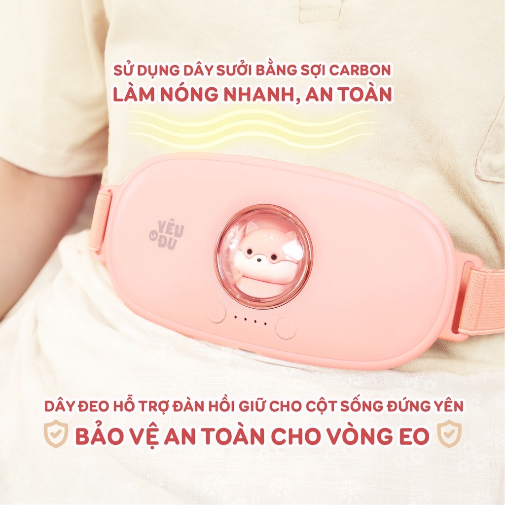 ￼Đai Chườm Nóng Yêu Là Đủ Shop Quà Tặng 8/3 Cho Bạn Nữ Giúp Giảm Đau Bụng - Túi Chườm Điện Massage Làm Ấm Bụng