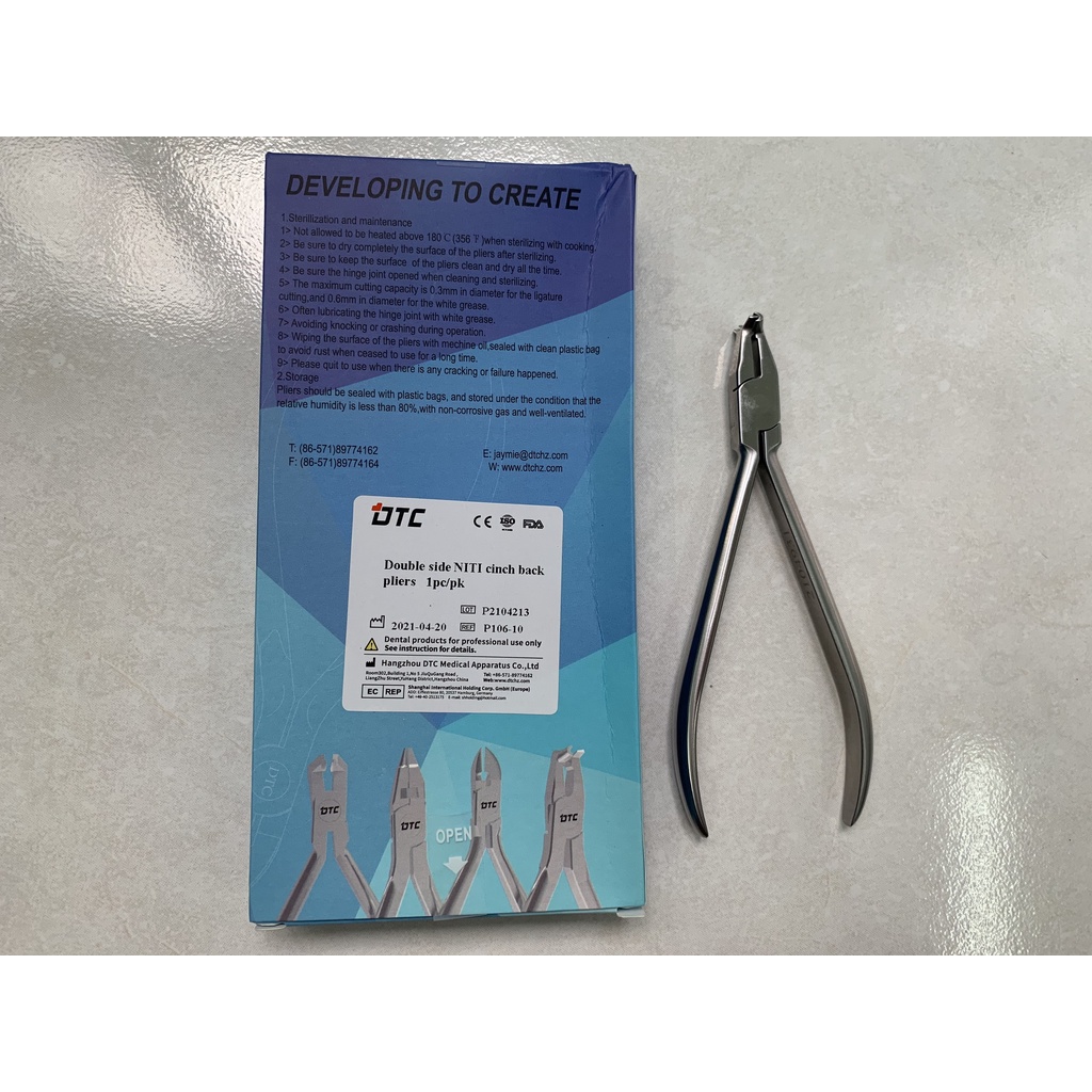 Kềm bẻ đuôi dây Niti_DTC (Niti cinch back pliers double direction)_Dùng trong nha khoa_ Chỉnh nha_Niềng Răng [Ảnh thật][Chính hãng]