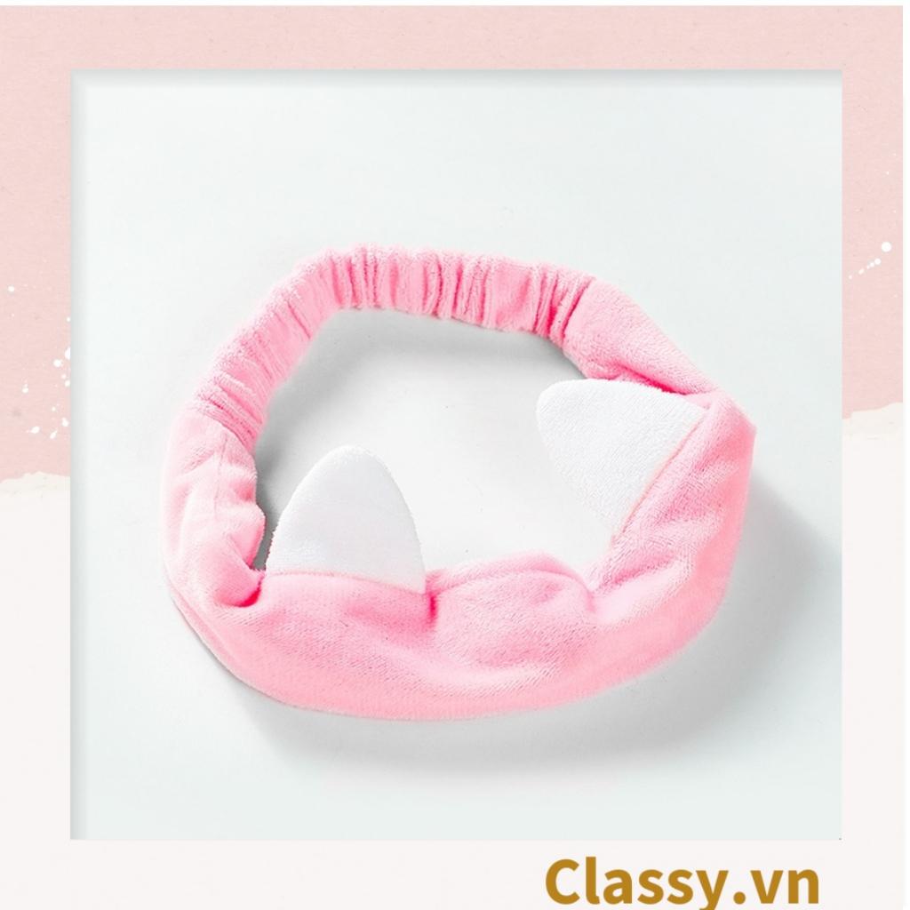 Băng Đô bờm tóc hình Tai Mèo Rửa Mặt Makeup Co Giãn Siêu Dễ Thương Classy 22 X 10 CM PK483