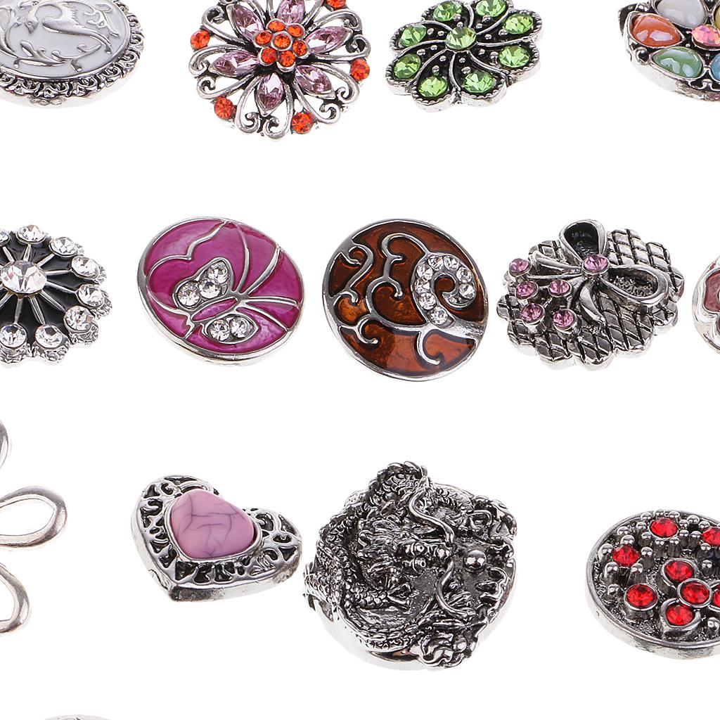 10x mix styles snap buttons 18mm jewelry making Interchangeable snap charms