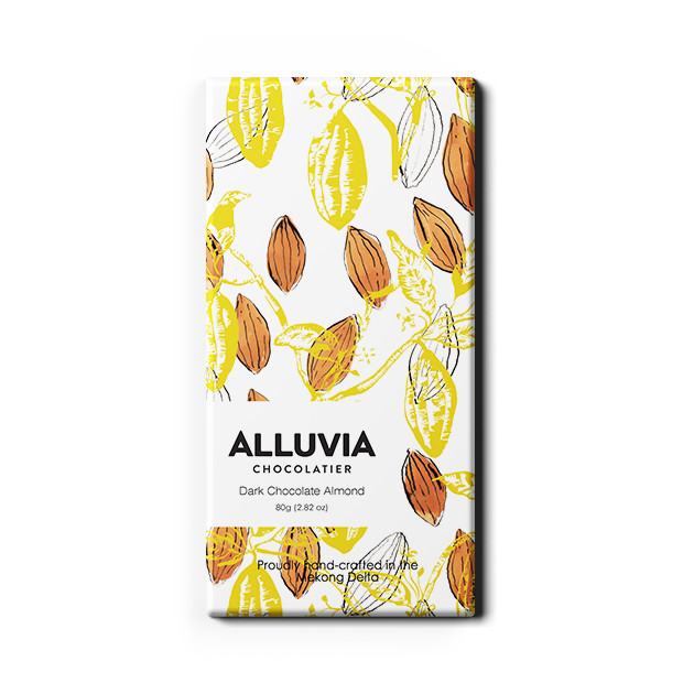 SÔCÔLA ĐEN ALLUVIA 70% HẠNH 80g