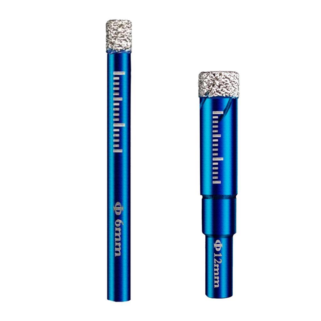 2 Pcs Diamond Drill Bits Set For Tile Ceramic Glass Marble 6mm 12mm