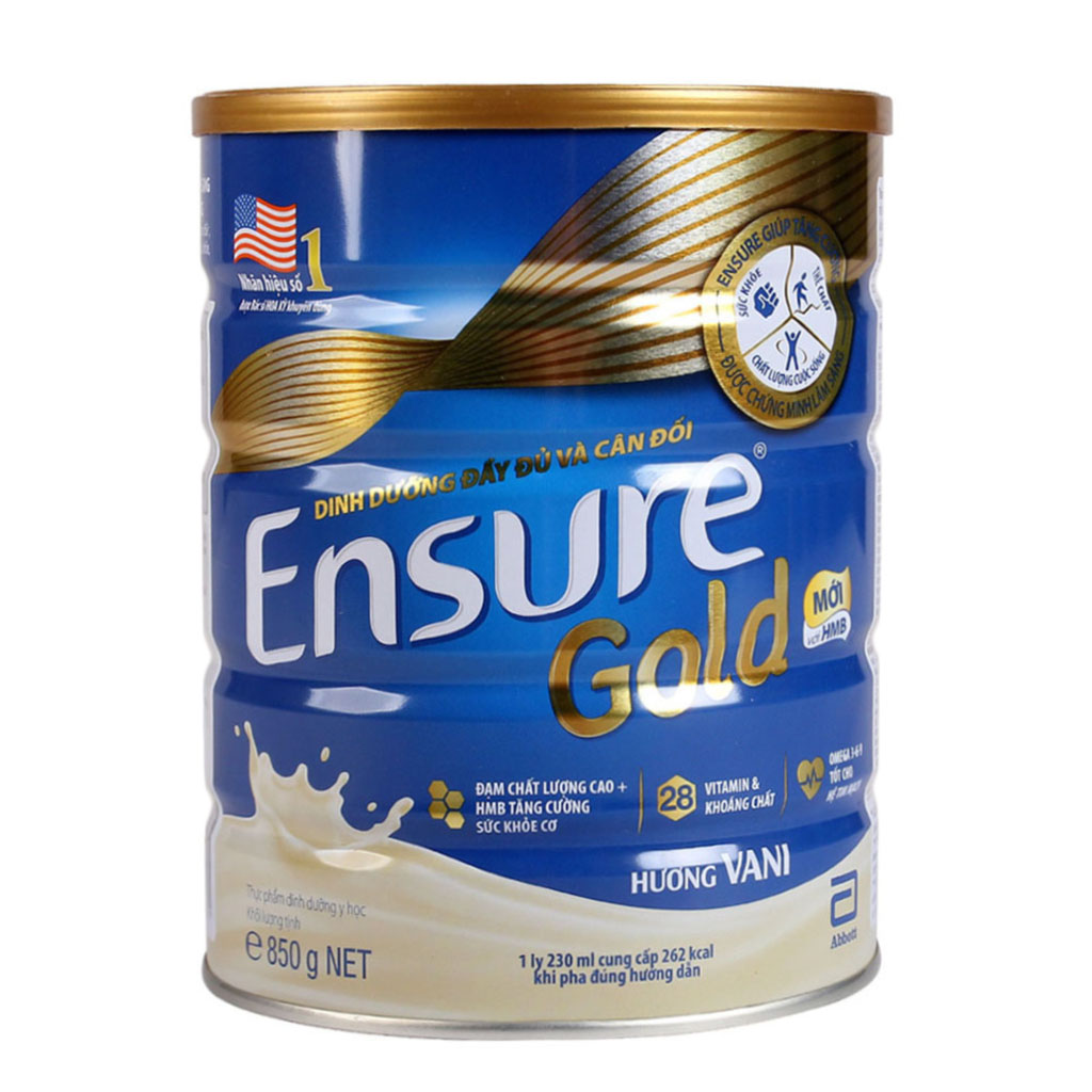 Sữa Bột Abbott Ensure Gold HMB Hương Vani (850g)