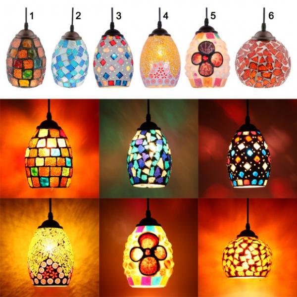 2Pcs Retro Colorful Ceiling Pendant Lamp Light Chandelier Shade Lampshade 1#