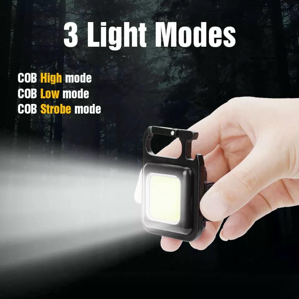 Đèn Móc Khóa Mini led COB 800 Lumens Di Động Đa Ứng Dụng chống nước có thể sạc lại siêu tiện lợi