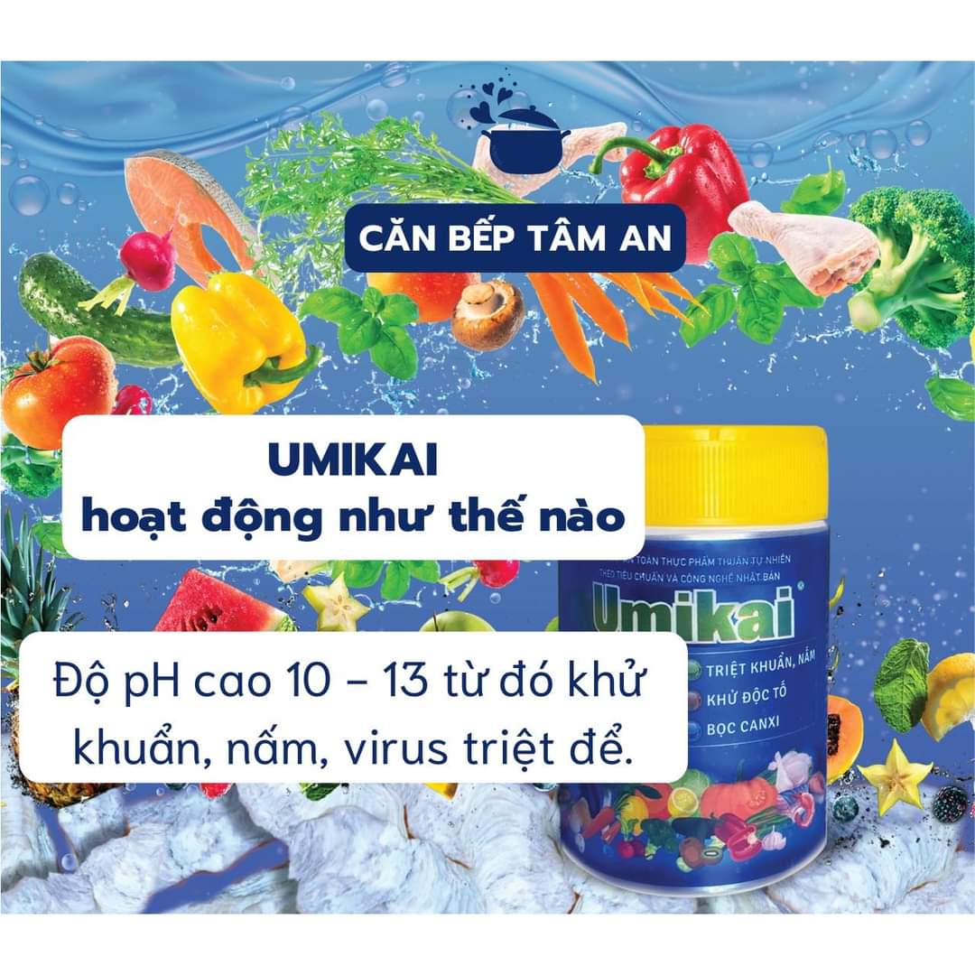 UMIKAI-Bột ngâm sữa thực phẩm-Khử thuốc trừ sâu hóa chất độc hại vi khuẩn nấm mốc