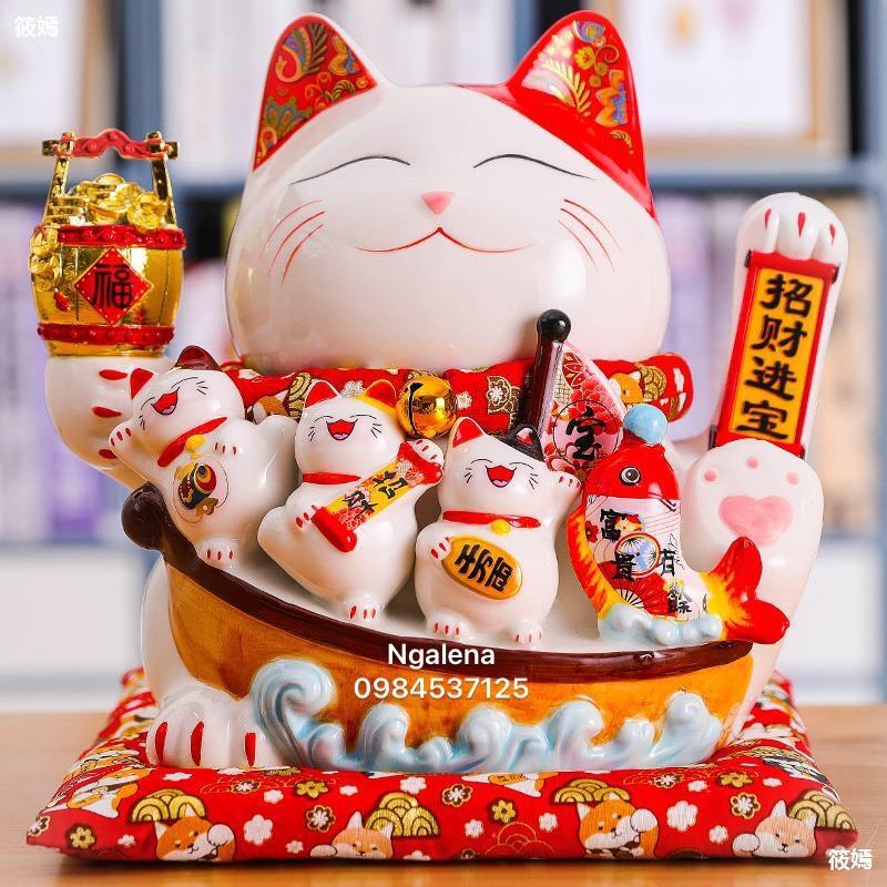 Mèo thần tài, mèo may mắn maneki Neko vẫy tay đủ size