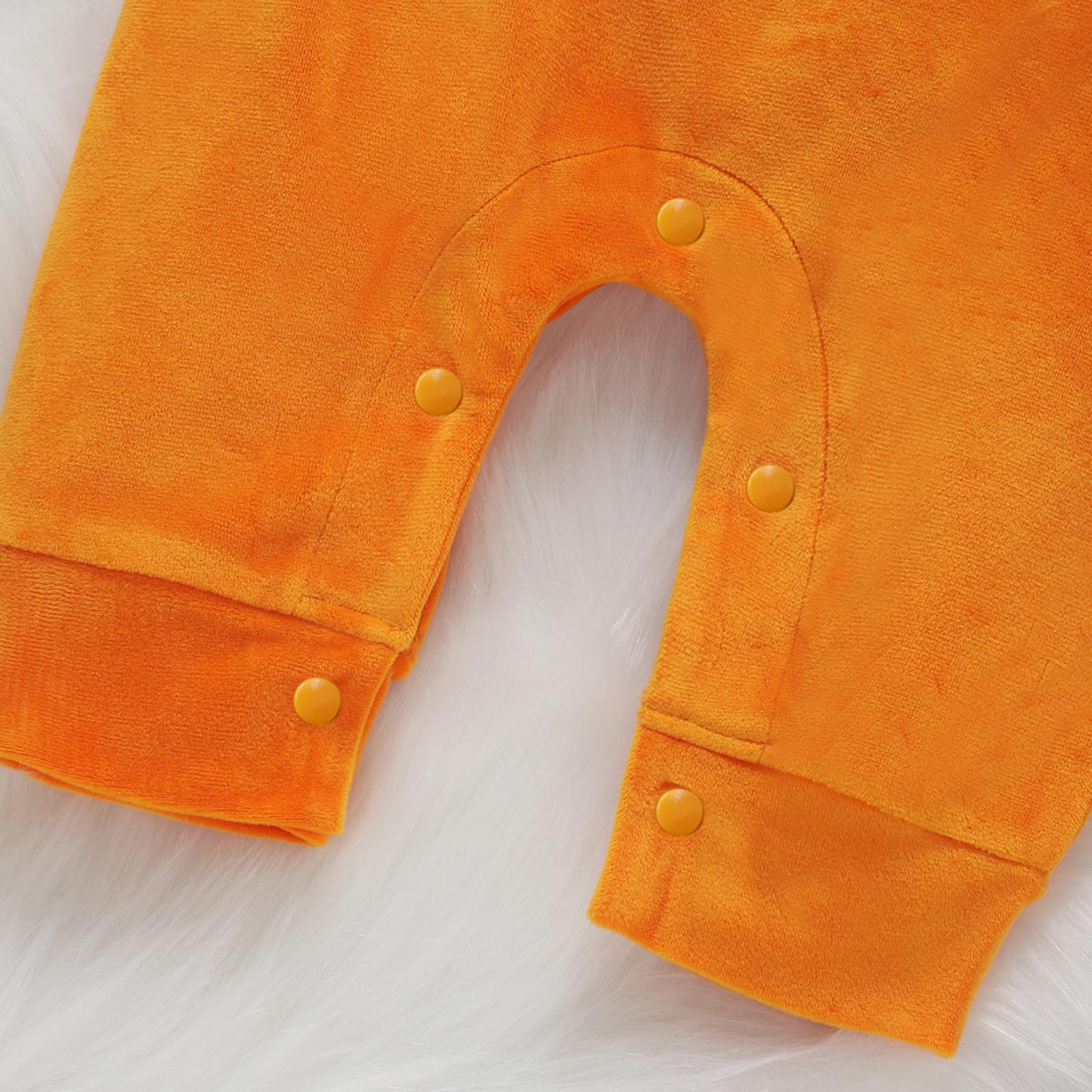 Ma & Bé 0-24M Sơ Sinh Trẻ Sơ Sinh Bé Trai Gái Trang Phục Hóa Trang Halloween Bí Ngô Bé Romper Áo Liền Quần Nhung Liền Mũ giày Trang Phục Quần Áo DD40