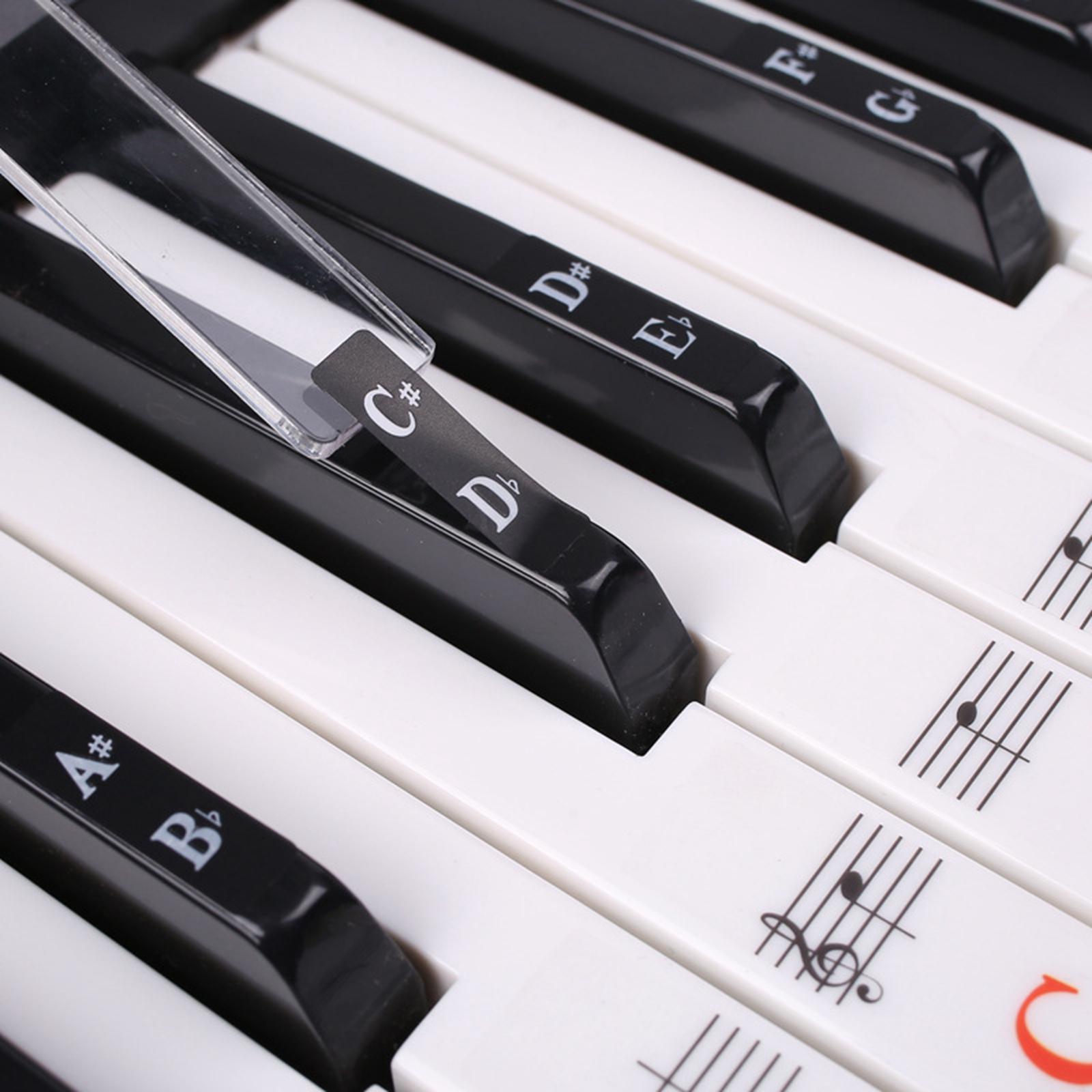 Piano Keyboard Sticker, Keyboard Decal, Music Note Labels, Colorful Bigger Letter Decal, Transparent Removable for 88 /61/ 54/ 49/37 Piano Keyboard