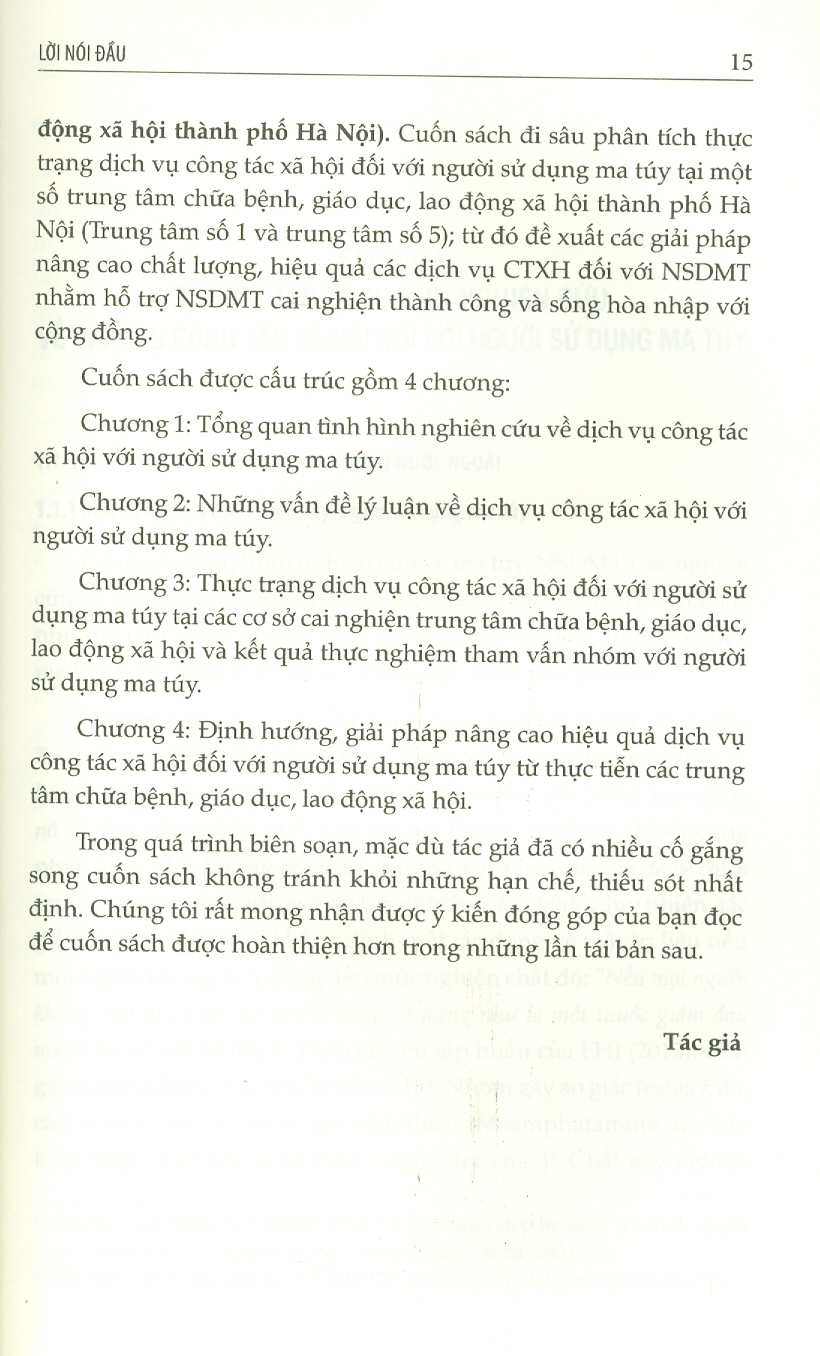 Dịch Vụ Công Tác Xã Hội Đối Với Người Sử Dụng Ma Tuy