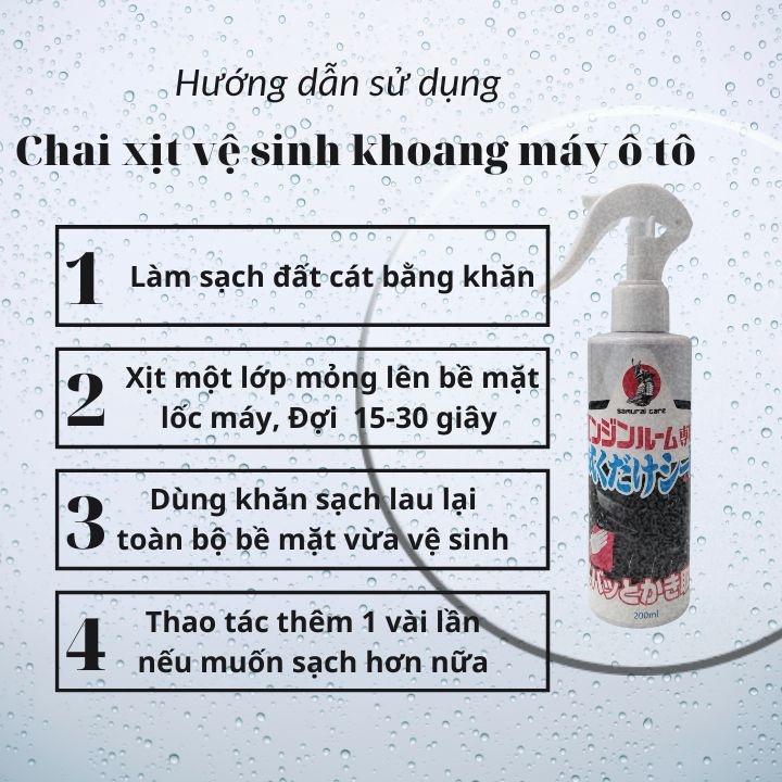 Chai xịt vệ sinh khoang máy Samurai Care dung tích 200ml nhập khẩu từ Nhật Bản, làm sạch động cơ một cách nhanh chóng