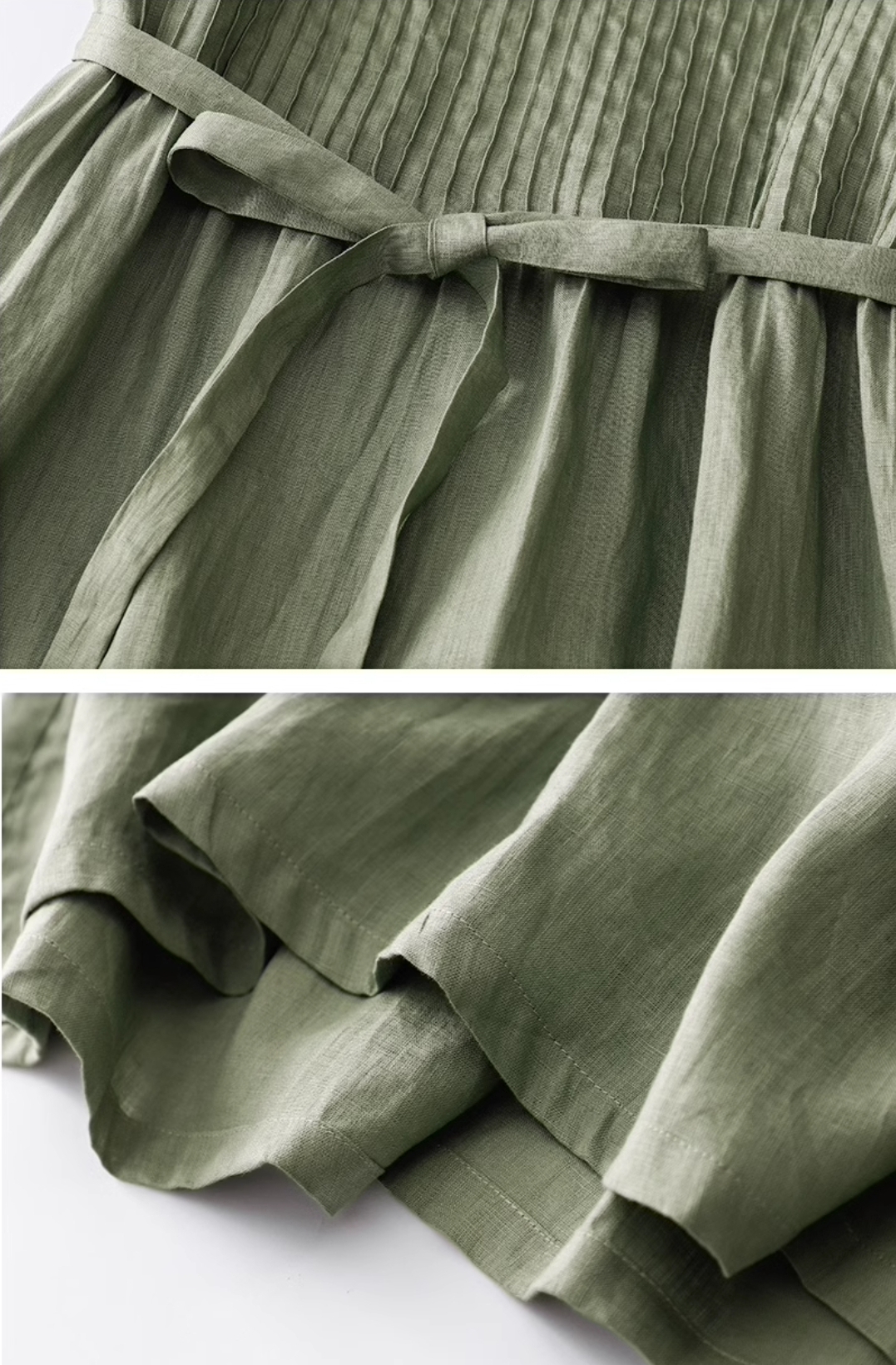 Đầm linen dáng suông dáng dài, cổ tròn cộc tay, thắt eo , chất Linen mềm, phong cách Hàn Quốc-Đũi Việt