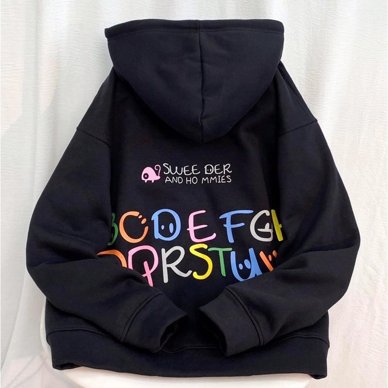 Áo Khoác Hoodie Zip ABC Form Rộng Oversize Unisex Vải Nỉ