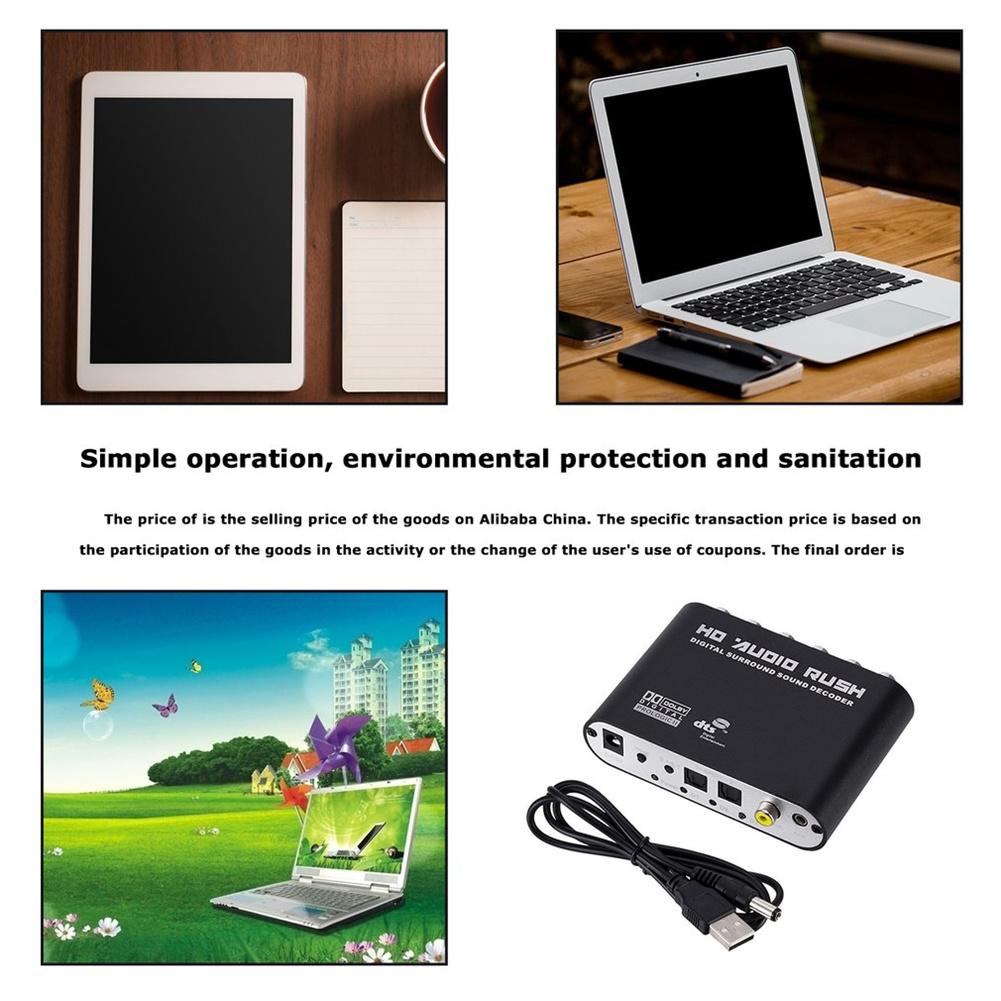 5.1-channel Dts Dolby/ac-3 Digital Audio Decoder Strong Mobility Fiber Coaxial Rca Analog Converter Sound Audio Adapter Amplifier