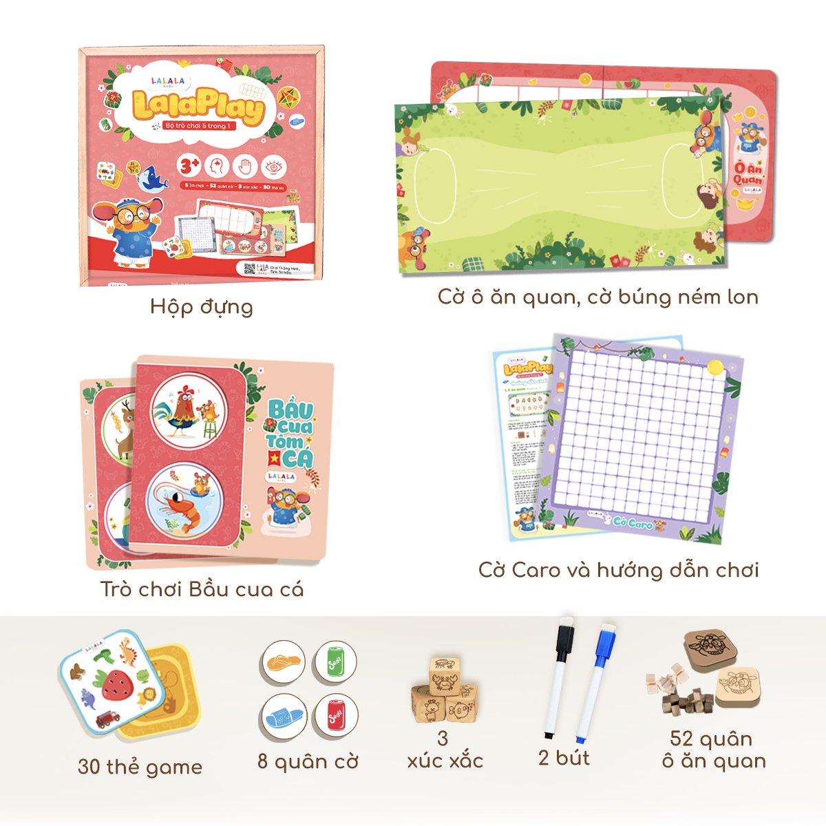 Bộ 5 Trò Chơi Dân Gian 5in1 Lala Play - Chính hãng Lalala Baby