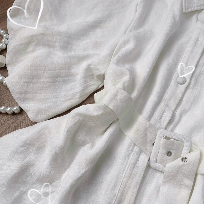 Đầm Trắng Tay Bồng Kèm belt Váy Cổ Somi Siêuu Xinhh