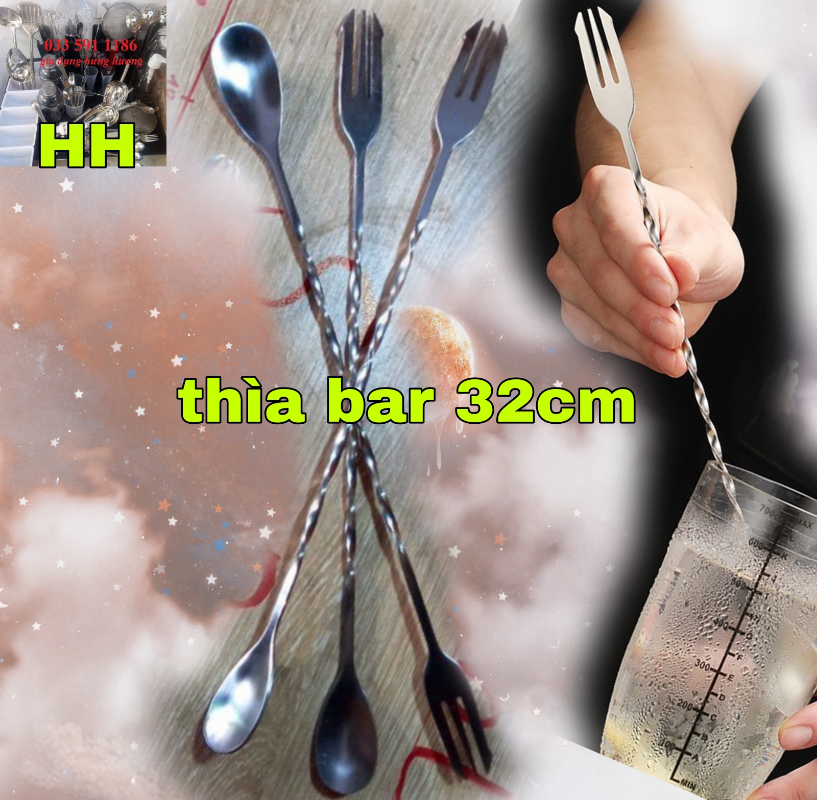 Bộ 6 Dụng Cụ Quầy Bar Chuyên Nghiệp inox 100%