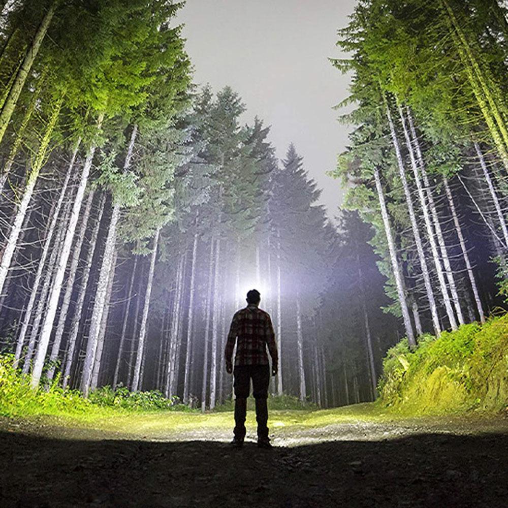 Đèn Pha Led Sạc Usb Với Đèn Hậu 7 Chế Độ Ánh Sáng