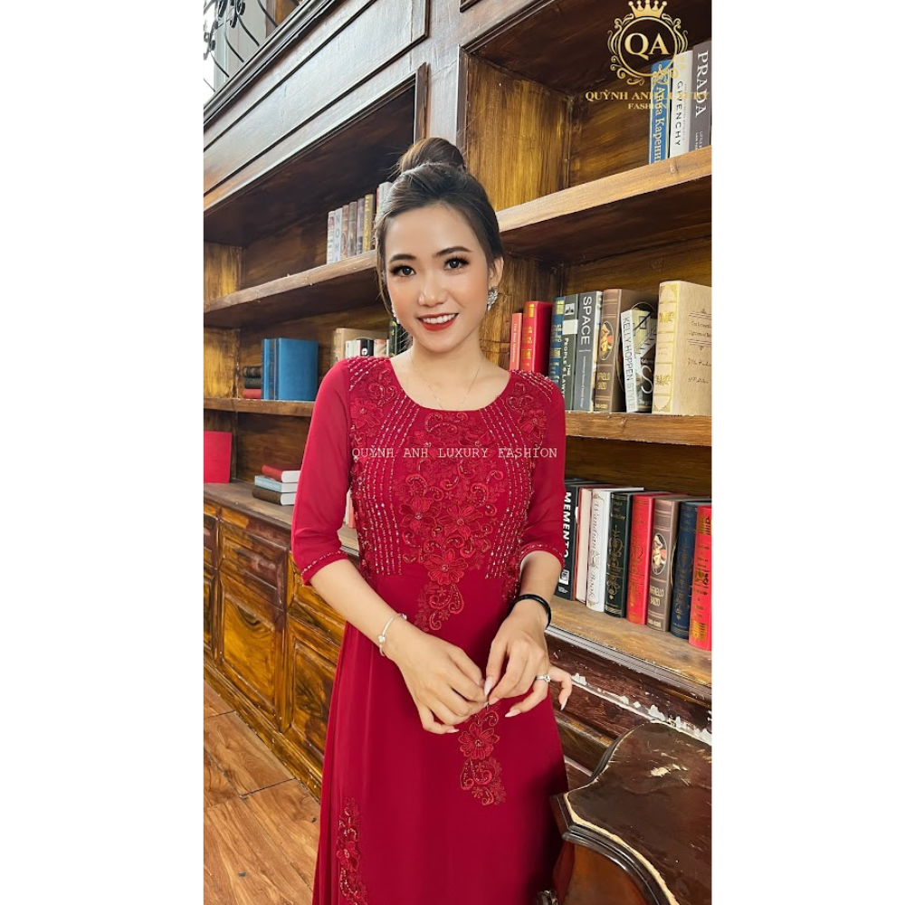 ÁO DÀI DẠ HỘI TRUNG NIÊN LUXURY SAPPHIRE DRESS