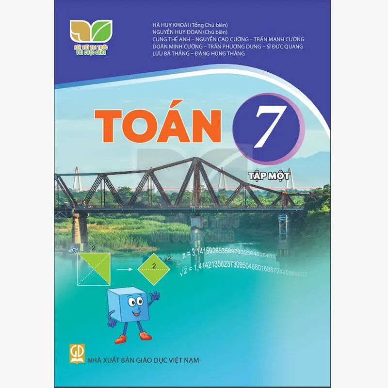 Sách - Toán 7 tập 1 kết nối tri thức và 2 tập giấy kiểm tra kẻ ngang vỏ xanh