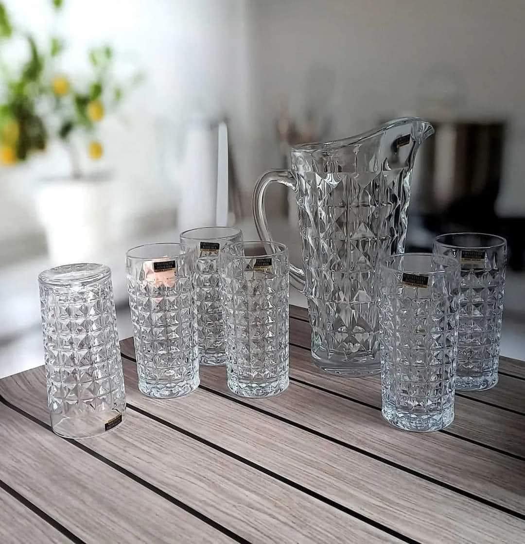 Bộ bình + 6 cốc Bohemia Diamond