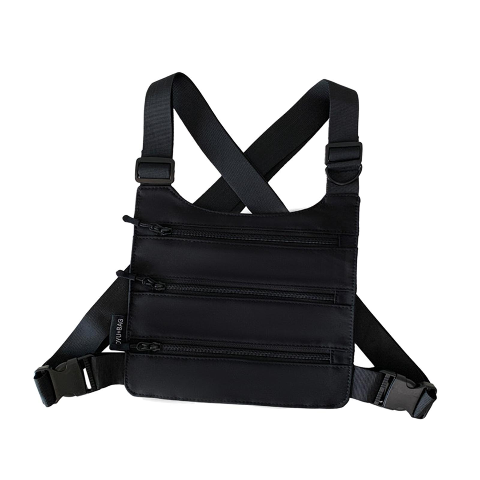 Multi Pocket Chest Pack Men Women Harness Equipment Lightweight for Hiking