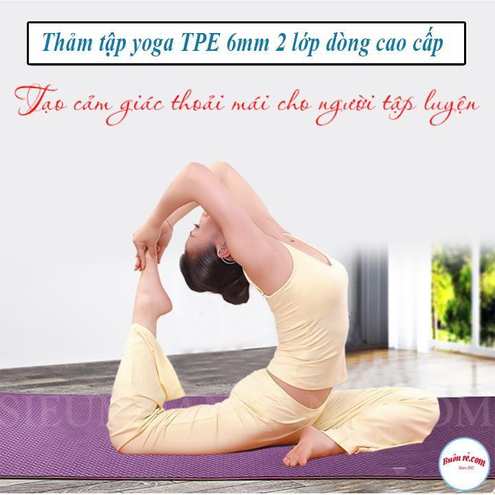 Thảm Tập Yoga TPE 2 Lớp Dày 6mm Cao Cấp Màu Sắc Đẹp Mắt 00854