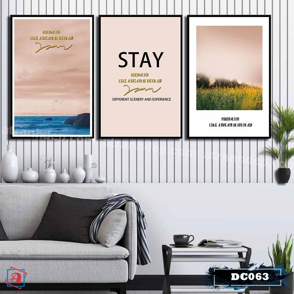 Bộ 3 tranh canvas treo tường Decor phong cảnh, phong cách scandianvian – DC063