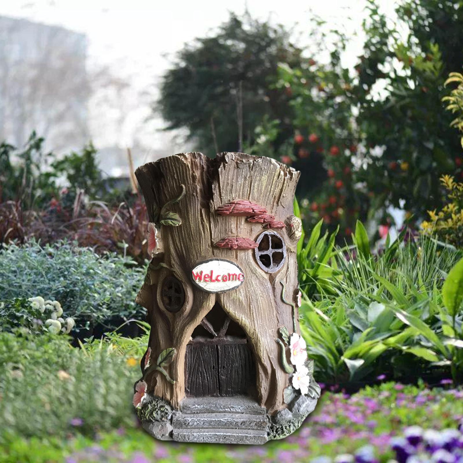 Resin WELCOME Tree Statue, Decoration, Rustic Indoor Outdoor Beach Yard, Room Home Decor, Yard Garden Desktop