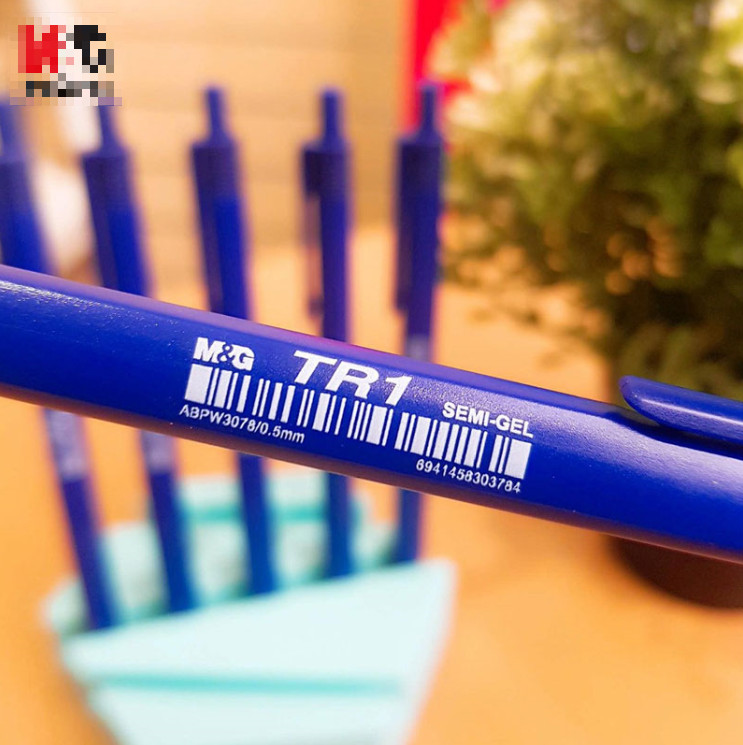 Bút bi bấm Semi Gel M&G ABPW3078 màu Xanh dương/ Đen/ Đỏ 0.5 mm - TR1