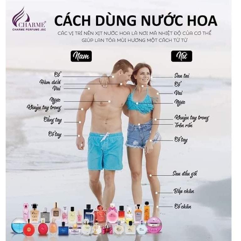 Nước hoa nữ cao cấp, Charme Danang, mang trọn tinh hoa trời đất, mùi hương lan tỏa mạnh mẽ, lưu hương lâu, 90ml