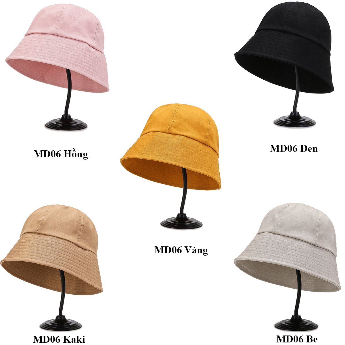 Nón bucket nam nữ, mũ bucket đẹp, Mũ cụp vành trơn đa dạng màu sắc MD06