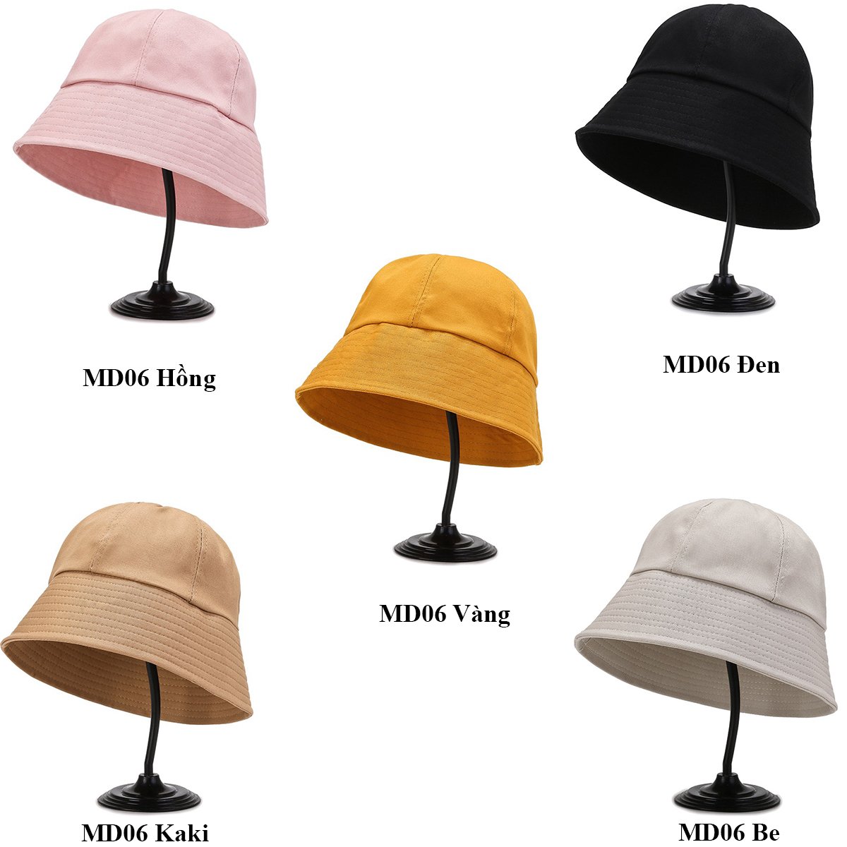 Mũ Bucket Thời Trang Unisex, Nón Bucket Trơn, Nón Vành Tròn Cụp Cực Swag Siêu Ngầu MD06