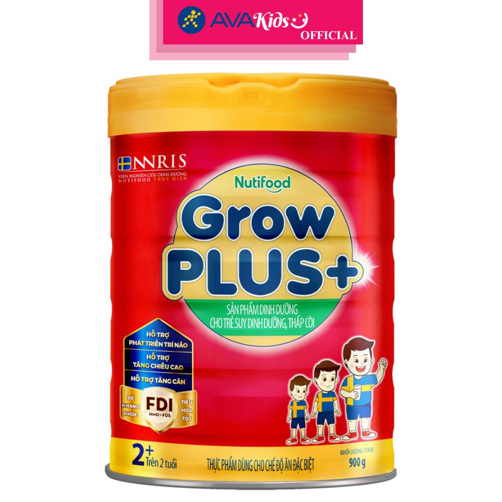 Sữa bột Nutifood GrowPLUS+ đỏ 2+ hương vani 900g (từ 2 tuổi) - Hàng Chính Hãng