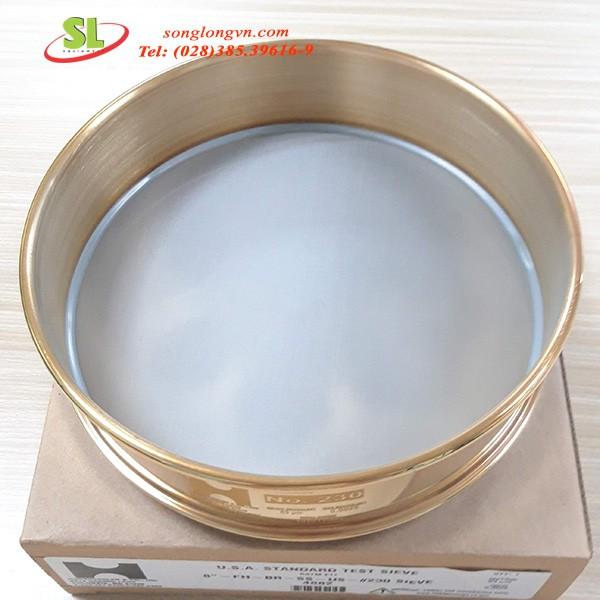 Sàng rây độ mịn tinh bột đường kính 8 inch, lưới inox, khung bằng thau