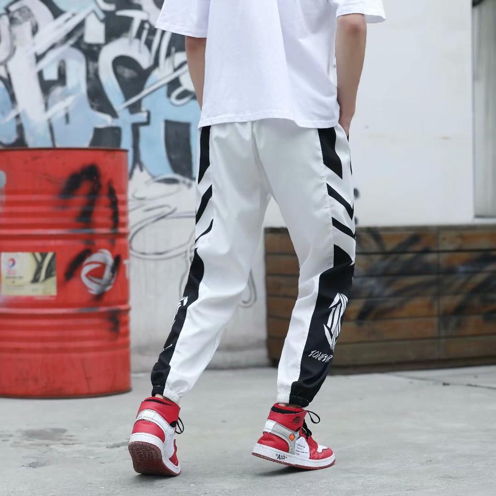 Quần dài thể thao ống rộng phối màu thời trang nam tính