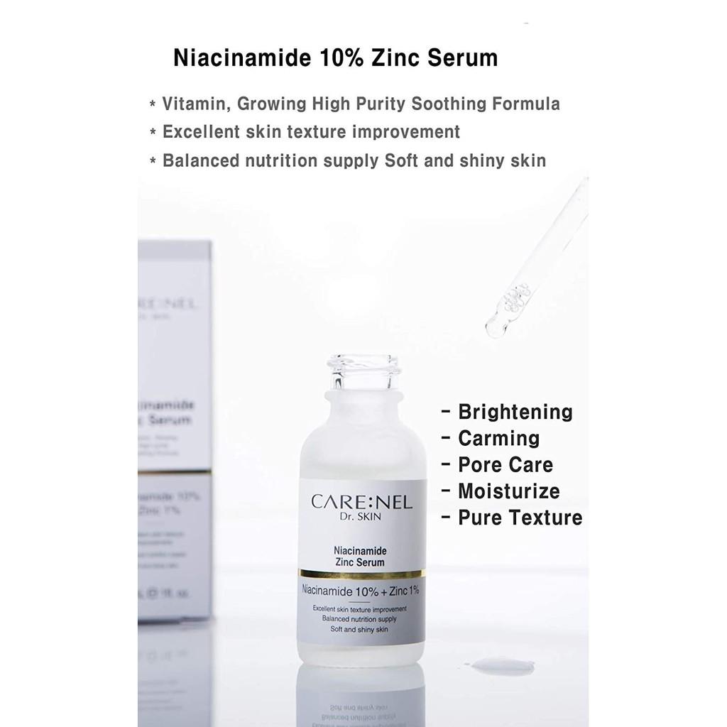 Serum Dưỡng Da Trắng Mịn, Cải Thiện Các Khuyết Điểm Của Da Care:nel Niacinamide 10% + Zinc 1% Serum 30ml