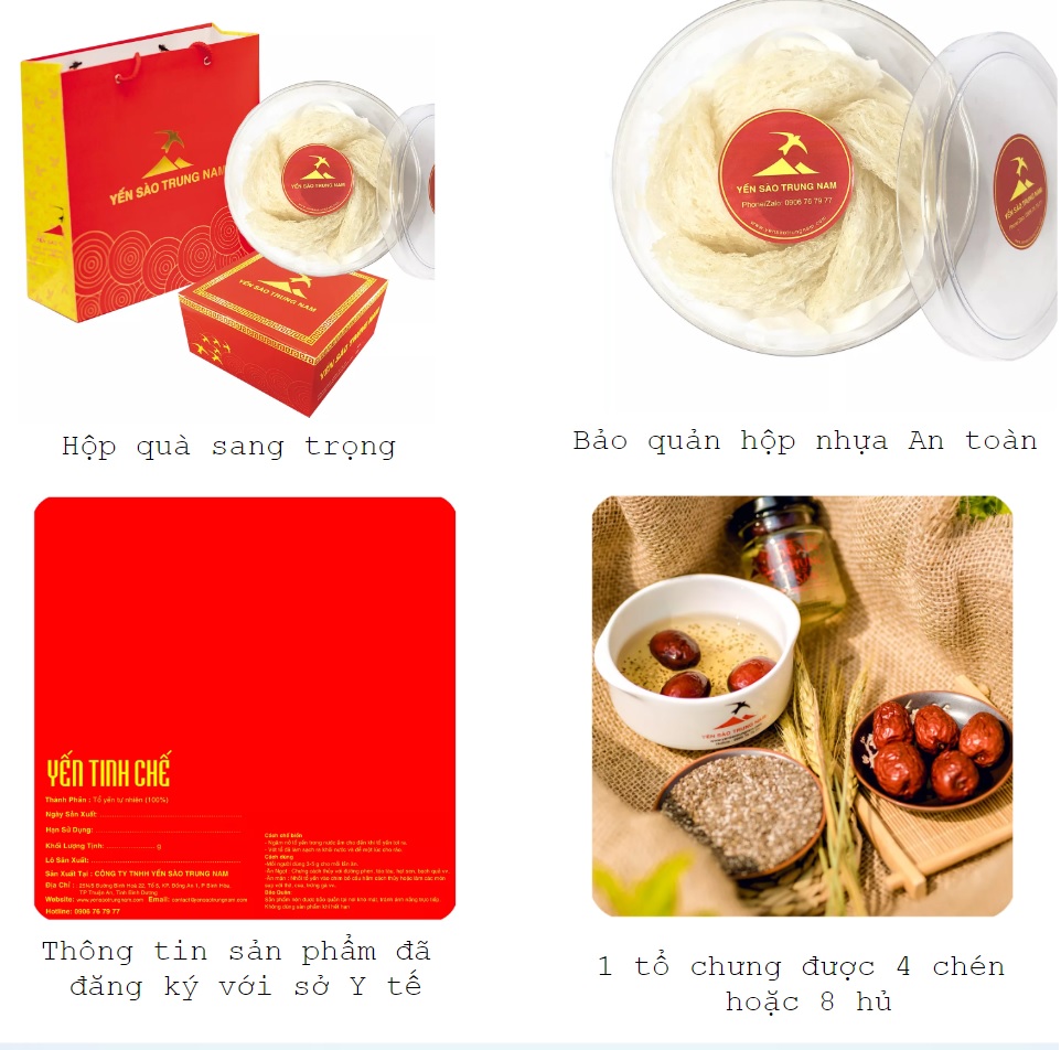 Tổ Yến Sào Tinh Chế Yến Sào Trung Nam