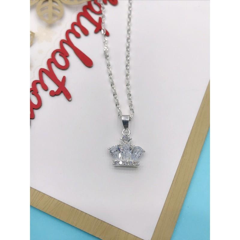 Dây chuyền bạc cao cấp s925 với thiết kế mặt vương miện của các nàng công chúa