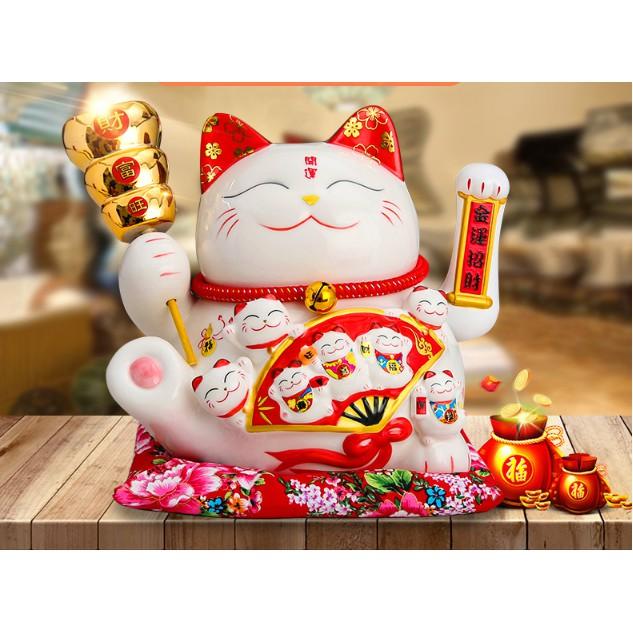 Mèo Thần Tài bằng sứ vẫy tay SIZE To