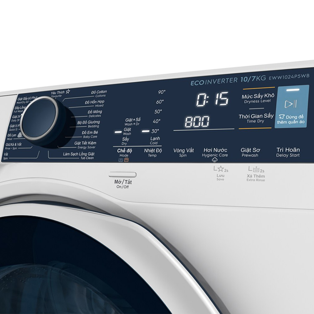 Máy giặt sấy Electrolux Inverter 10 kg EWW1024P5WB - chỉ giao Hà Nội