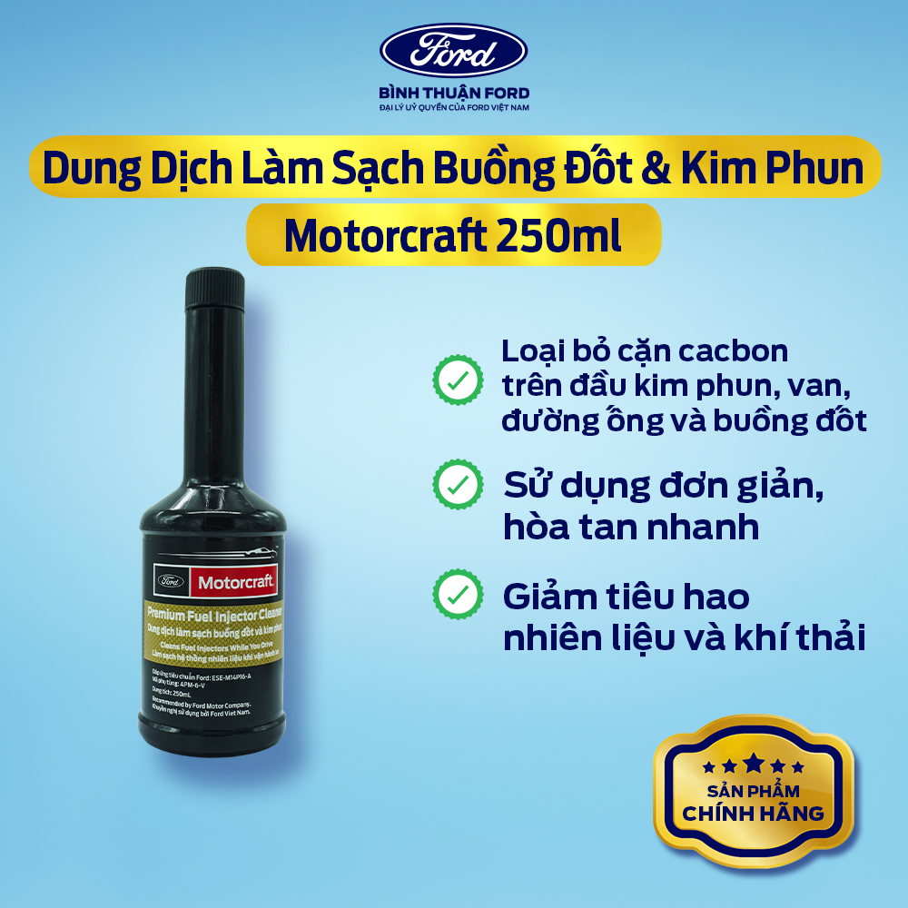 [COMBO GIÁ HỜI] Nước Rửa Kính Ô tô Pha Sẵn (Motorcraft) + Dung dịch làm sạch buồng đốt &amp; kim phun | Chính hãng