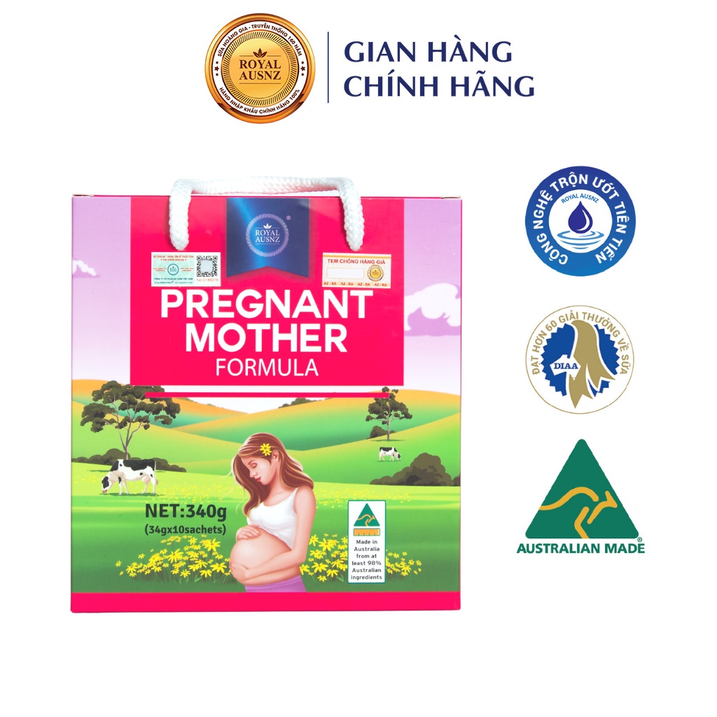 Sữa Dành Cho Bà Bầu Hoàng Gia Úc ROYAL AUSNZ Pregnant Mother Formula (Hộp 10 Gói)